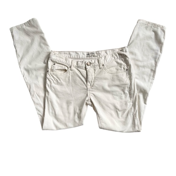 Free People Corduroy Pants Fine Whale Line Ankle Jeans - Picture 14 of 14
